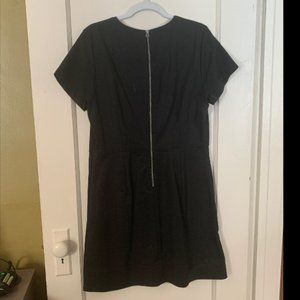 Zipper Back Pleated Dress